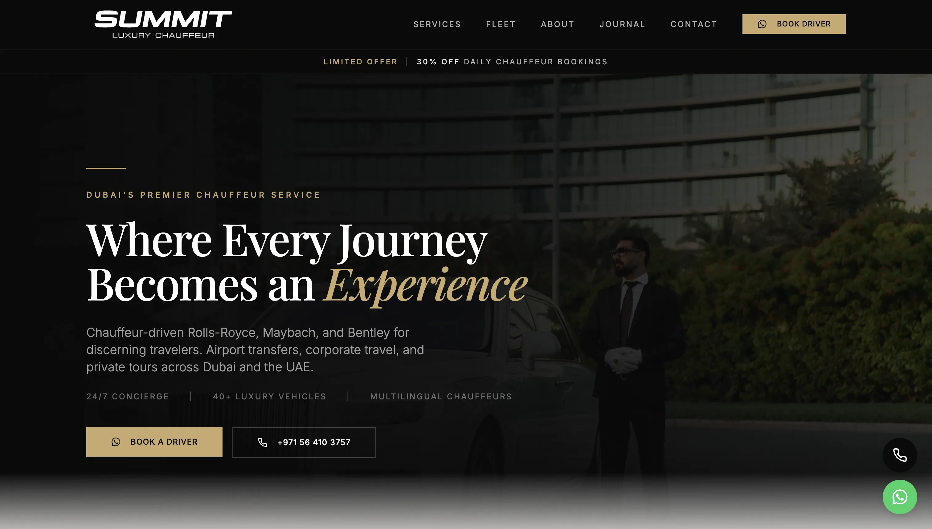 Summit — Luxury Chauffeur website designed and developed by NxFold