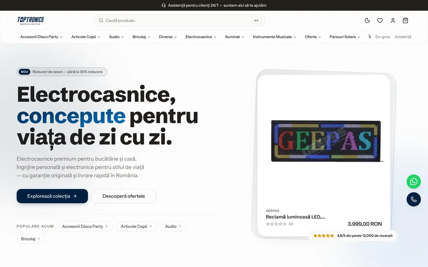Toptronics website preview