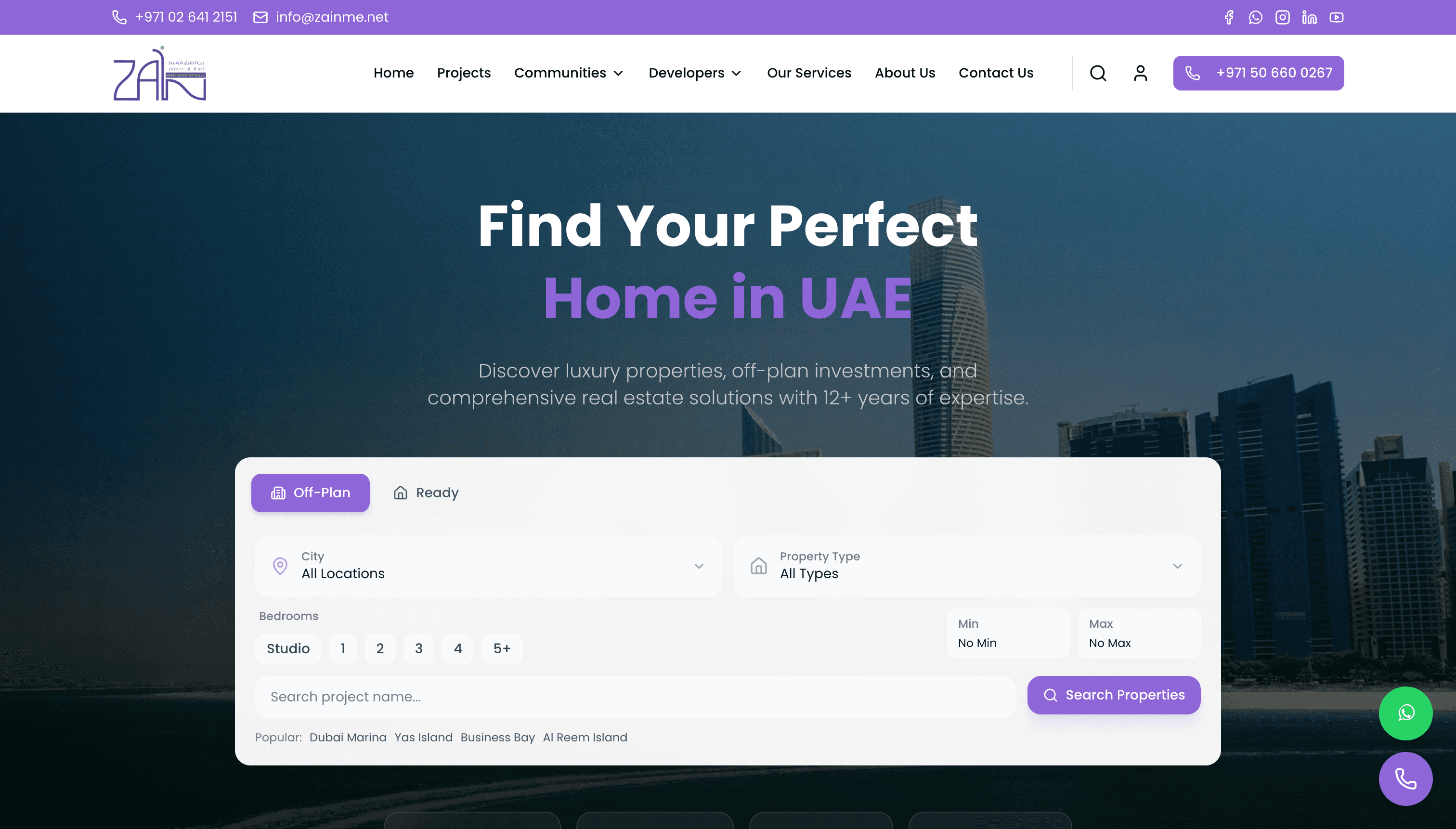 Zain website preview