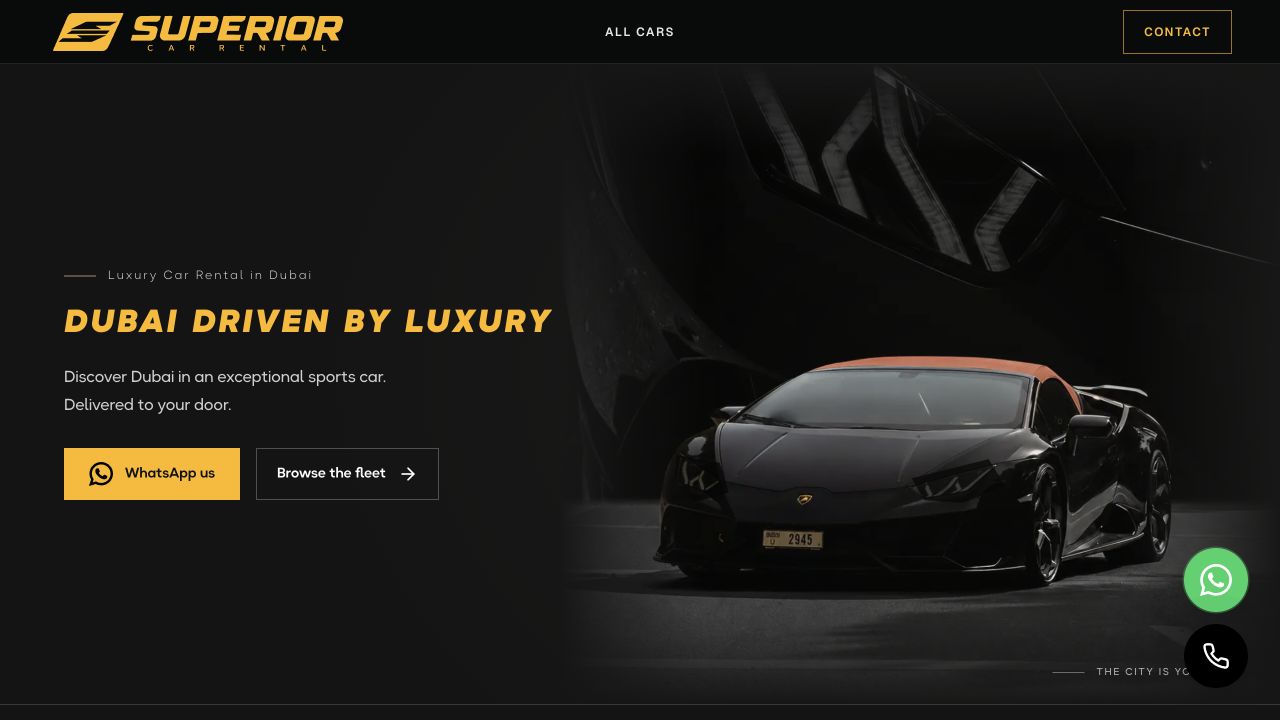 Superior — Luxury Car Rental website designed and developed by NxFold