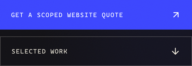 English service actions: request a website quote and view selected work